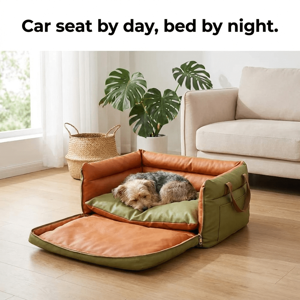 Elevated Dog Car Seat with Safety Buckles - PetNestCo
