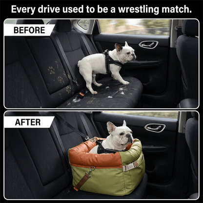 Elevated Dog Car Seat with Safety Buckles - PetNestCo