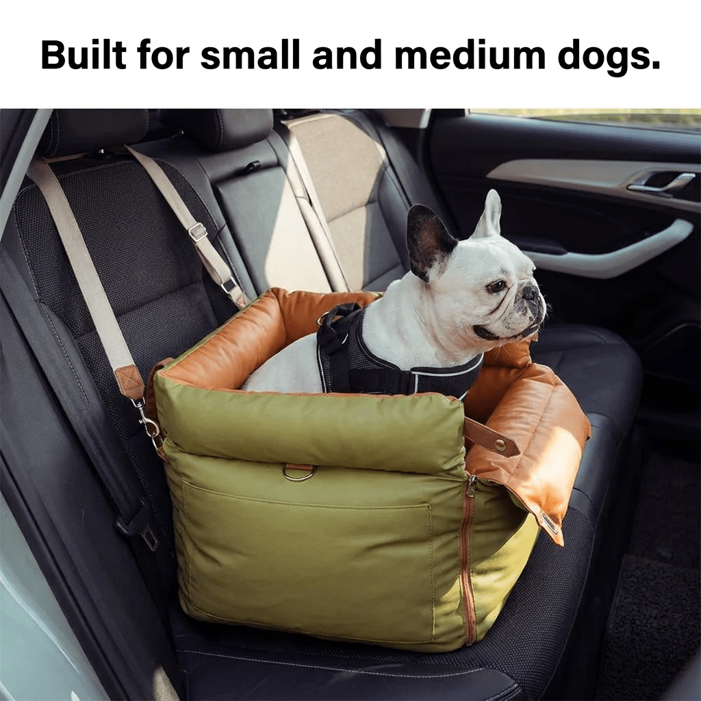 Elevated Dog Car Seat with Safety Buckles - PetNestCo