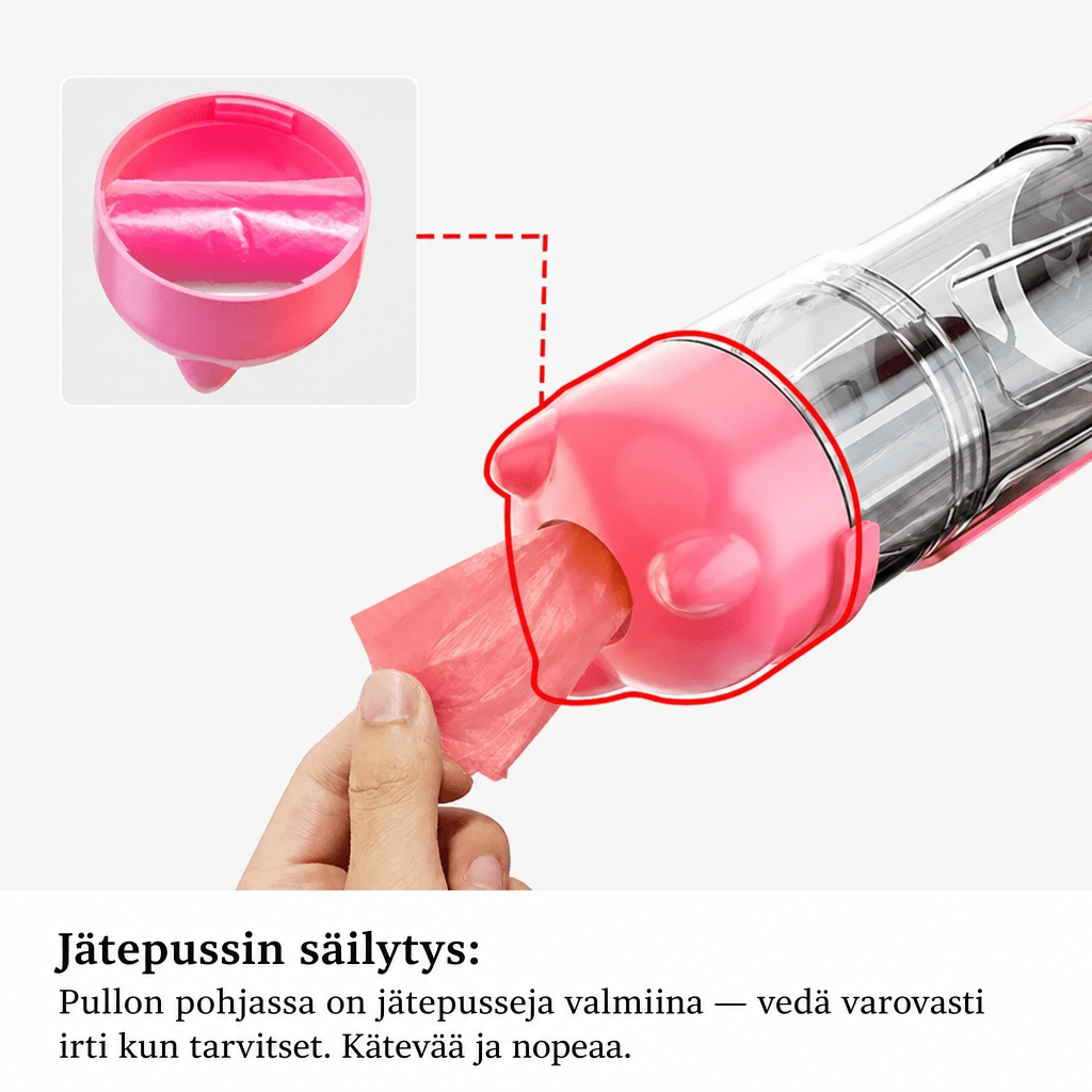 Portable Pet Water Bottle, 3 in 1 Water, Food, and Poop Bag Dispenser - PetNestCo