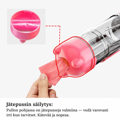 Portable Pet Water Bottle, 3 in 1 Water, Food, and Poop Bag Dispenser - PetNestCo