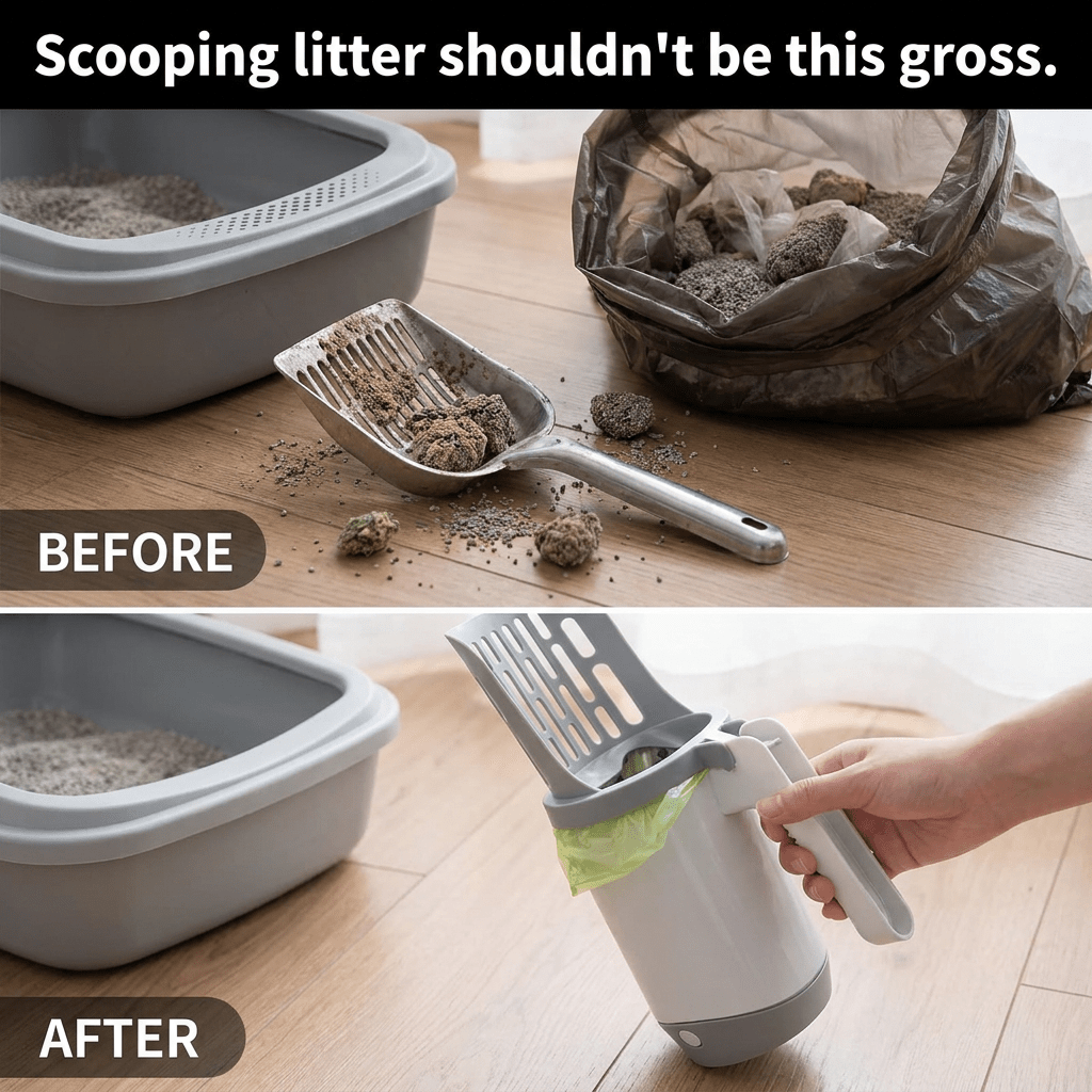 Self-Cleaning Cat Litter Scoop with Refill Bags - PetNestCo